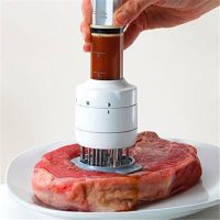 2-in-1 Professional Meat Tenderizer Marinade Injector BBQ Meat Steak Beef Sauce Tenderizer with Stainless Steel Needle needle me