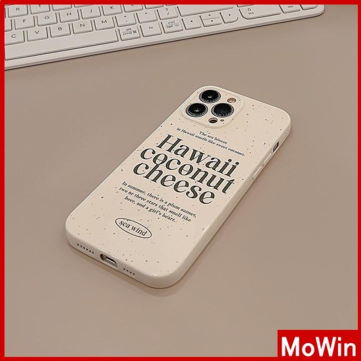 mowin-เข้ากันได้สำหรับ-เคสไอโฟน-เคสไอโฟน11-เคส-สำหรับ-iphone-14-เคสไอโฟนครีมเคสนิ่มเคลือบมัน-กันกระแทกฝาครอบกล้องตัวอักษรป้องกั