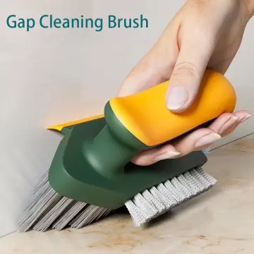 Floor Scrub Brush, 3 in 1 Scrape Brush Stiff Bristle Shower Scrubber,  44.5'' Retractable Long Handle Gap Floor Brush Kitchen Crevice Cleaning  Brush
