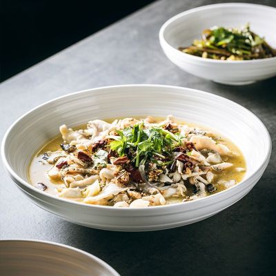 ชามหมวกไผ่ชามก๋วยเตี๋ยวเซรามิกถ้วยซุปสำหรับครัวเรือนอาวุโส Guanpai4ชามต้มปลาขนาดใหญ่