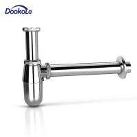 Bathroom Basin Bottle Trap Brass Waste Pipe Adjustable Height Basin Sink Waste P-Trap Drain Tube Kit Chrome Finished