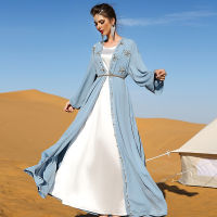 Caftan Eid ผู้หญิงมุสลิม2023ใหม่ Cardigan abaya PARTY ชุดดูไบอาหรับตุรกี ramadan abayas Kaftan Elegant เสื้อกั๊กไฟล์