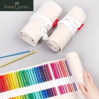 FABER CASTELL Canvas Pen Curtain 50/64/76 Holes Pencil Bag Case Holder Roll Up Sketch Pencil Storage Pouch Student Painting Tool