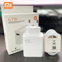 Xiaomi Fast charger 67W EU Quick Charge Power Adapter 6A Type C Cable For Xiaomi mi 12 11 9 Ultra Redmi note 9 10 11 pro shark 4