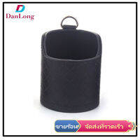 【DANLONG ?】Car Air Outlet Hanging Bag Lambskin Oblique Round Debris Barrel Mobile Phone Storage Bag