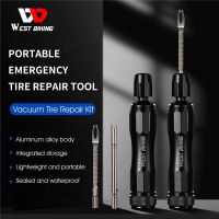 WEST BIKING Bicycle Tire Repair Tool Vacuum Tire Emergency Repair Tyre Drill Puncture Glue Free Bike Tubeless Alloy Repair Kit