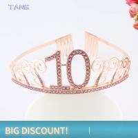 ?【Lowest price】TANG วันเกิดราชินีเจ้าหญิงมงกุฎตกแต่งพรรคมงกุฎสำหรับผู้หญิง Headwear Decor