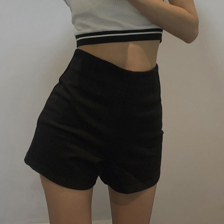 shenghao-กางเกงขาสั้นเอวสูงสำหรับผู้หญิงรัดรูปกางเกงขาสั้นเซ็กซี่บางยืดหยุ่น