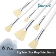 Jowoart 6pcs Set Fan-shap Oil Painting Brush Pig Bristles Hair Artist