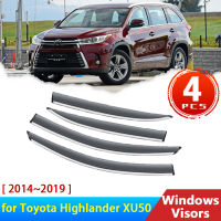 Deflectors สำหรับ Toyota Highlander XU50 50 Kluger 2014 ~ 2019 2016อุปกรณ์เสริมรถด้านข้าง Windows Visors Rain Eyebrow Guards Sun Visor