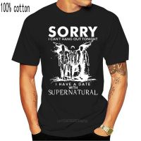 Men T Shirt Sorry I Cant Hang Out Tonight I Have A Date With Supernatural Drawing Black Version Women t-shirt