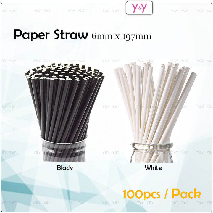 100pcs Paper Straw 6mm x 197mm / Kertas Jerami | Lazada