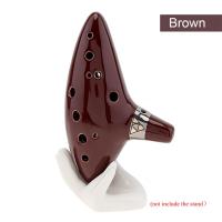 12หลุม Ocarina เซรามิคอัลโตโทนกลาง C เครื่องดนตรีสีแดง/สีเขียว/สีน้ำตาล