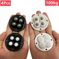 4Pcs Self Adhesive Type Mute Ball Universal Wheel 4 Beads Furniture Casters Wheels Strong Load-bearing Pulley 360° Rotation