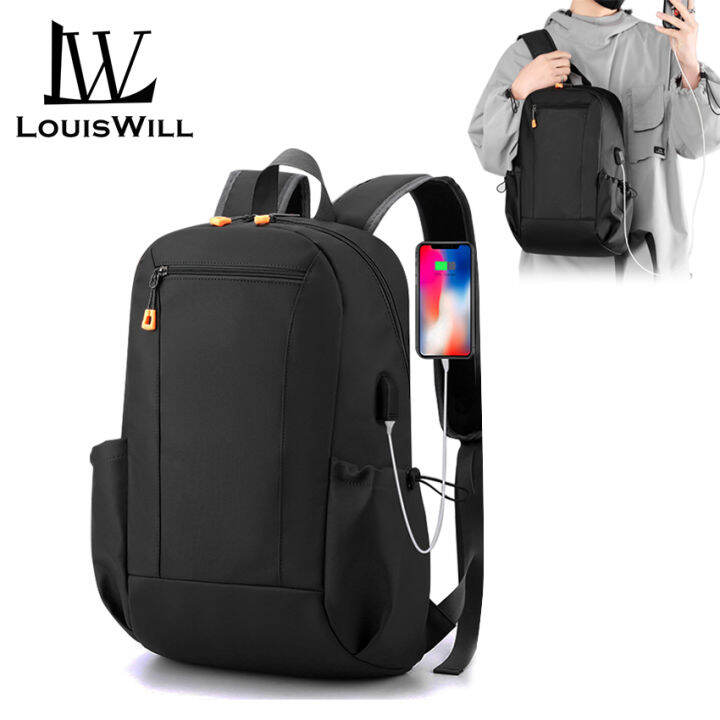 LouisWill Backpack Men's Shoulder Bag Fashion Men Bag Laptop Backpack