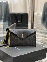 YSL YvesSaintlaurent GABY DOUBLE-FLAP CHAIN POUCH IN LAMBSKIN