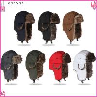 XUESHE อบอุ่น ที่ปิดหู ขน รัสเซีย Ushanka หมวกกันหนาว หมวกสกี หมวกฤดูหนาวหมวก