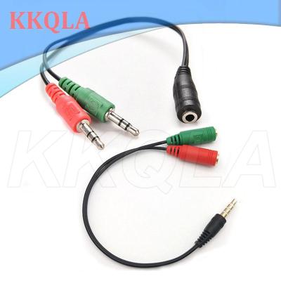 QKKQLA 20cm 3.5mm Headphone Microphone male Jack to female 2 female to male Cable Headset Adapter Y Splitter Audio  for Laptop Earphone