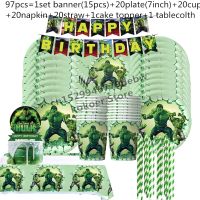 【JIU YU】☫◄  Superhero Hulk Birthday Party Decorações Paper Cup Prato Guardanapo Toalha de Mesa Conjunto de Louça para 20 Pessoas Kid Boy Party Supplies