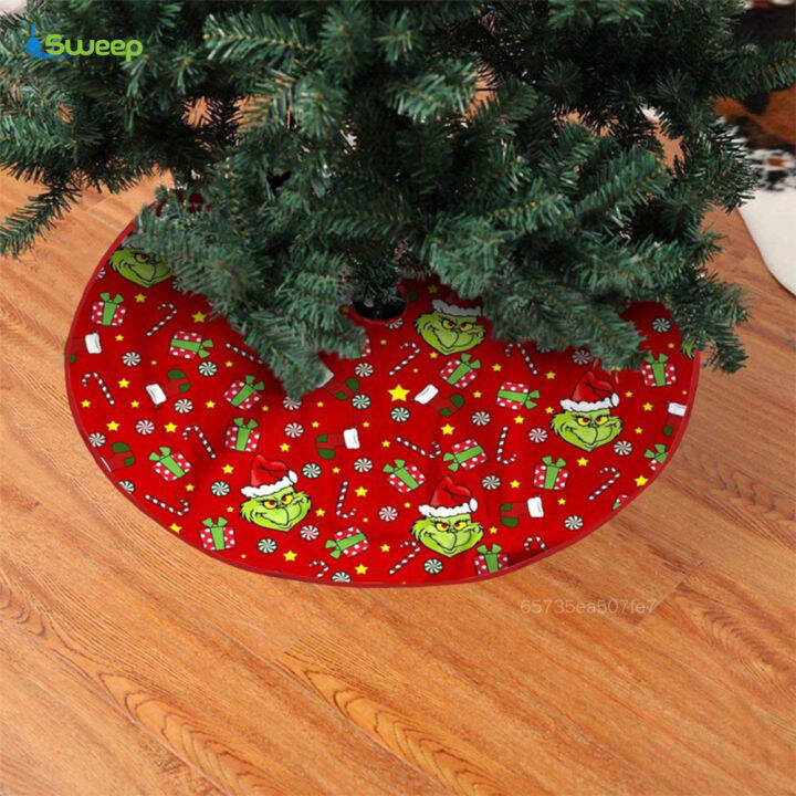Christmas Tree Plush Skirt Decoration 3 Sizes Optional Grinch Thick