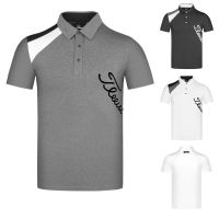 Titleist Golf clothing mens short-sleeved T-shirt golf casual sports quick-drying polo shirt stitching top J.LINDEBERG PearlyGates Titleist PXG1 Le Coq∋