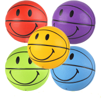 Smiley Basketball Ball Smiling Face Street Basket Ball Size 57 Professional Match Training Basketball Multicolor Gift for Boys