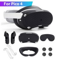 6 In 1 VR Protective Cover Set VR Touch Controller Ring Cover Anti-Bumping Silicone Case Eye Pad Lens Cap For Pico 4 Accessories