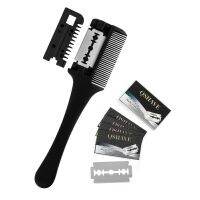 【CC】 Hair Comb Handle Cutting Thinning Trimmer Tools New with 5 Blades