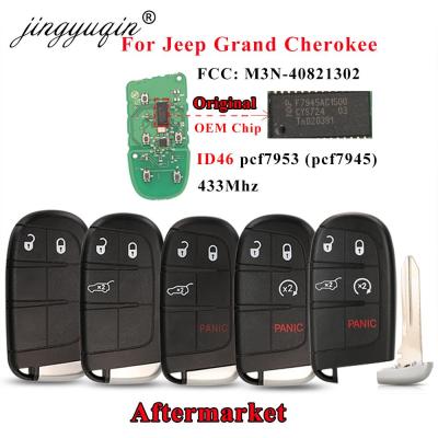 Jingyuqin 2/3/4/5 M3N40821302กุญแจรีโมตอัจฉริยะปุ่ม433Mhz Mhz สำหรับ Jeep Grand Cherokee 2013-2020 ID46 Pcf7945รถที่ห้อยกุญแจ
