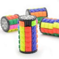 3D Rotate Slide Cylinder Magic Cube Colorful Babylon Tower Stress Relief Cube Kids Puzzle Toys For Children Adults Sensory Toys Brain Teasers