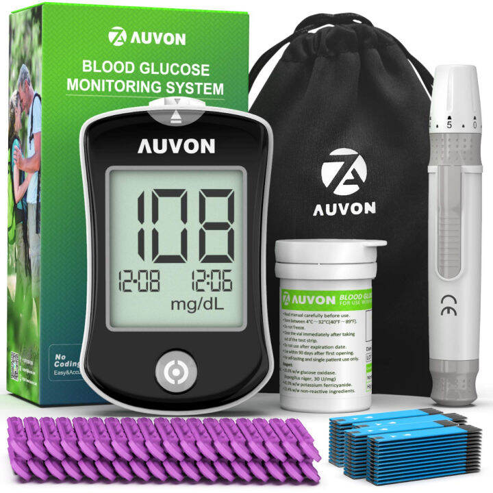 AUVON DSW Blood Sugar Kit (No Coding Required), HighTech Diabetes