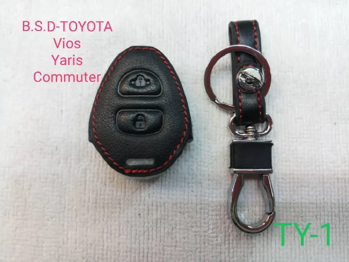 AD.ซองหนังสีดำใส่กุญแจรีโมทตรงรุ่น TOYOTA vios/yaris/commuter (Ty1)