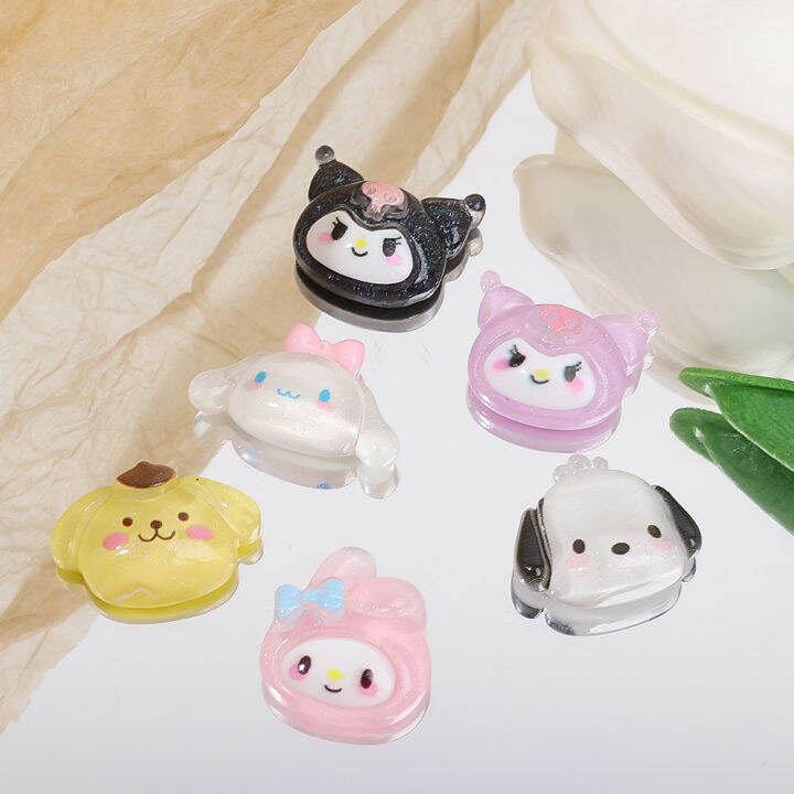 sanrio-โปร่งใสรูปการ์ตูนสัตว์-diy-10ชิ้น5ชิ้น-aksesoris-resin-เหมาะสำหรับกำไลข้อมือที่ผูกผมและอุปกรณ์ตกแต่งอื่นๆ