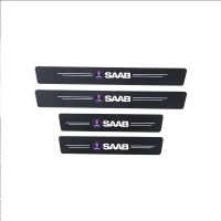 แผ่นขอบประตูสติกเกอร์ติดรถ4ชิ้นแผ่นขอบคาร์บอนไฟเบอร์สำหรับ SAAB 93 95 9-3 9-5 WF อุปกรณ์ป้องกันเฟอร์นิเจอร์อุปกรณ์เสริมตกแต่งรถหมวกครอปกระจกรถ