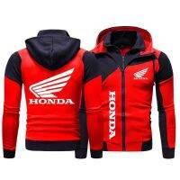 Honda Car Wing Logo Printed Hooded Jacket Windbreaker 2022 Autumn Winter Coats Mens Outdoor Racing Apparel Harajuku Men Clothing