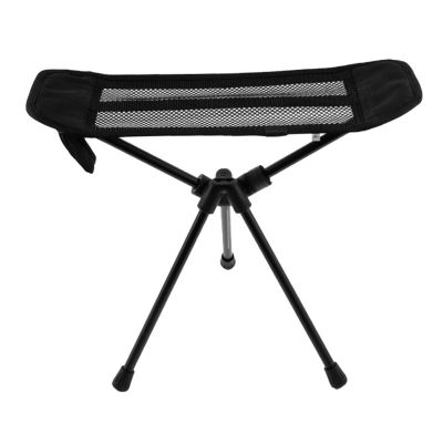 เก้าอี้อะลูมินัมอัลลอยที่พักเท้าสีดำสำหรับตั้งแคมป์ตกปลาเก้าอี้พับได้เดินป่า