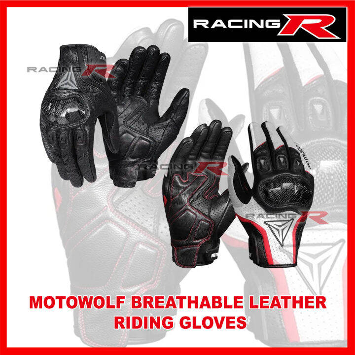 Motowolf Breathable Leather Riding Gloves 0305 Carbon Fiber Knuckle Protection Original