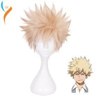 Anime My Hero Academia Baku No Hero Bakugou Katsuki Bakugo Short Linen Blonde Heat Resistant Cosplay Costume Wig