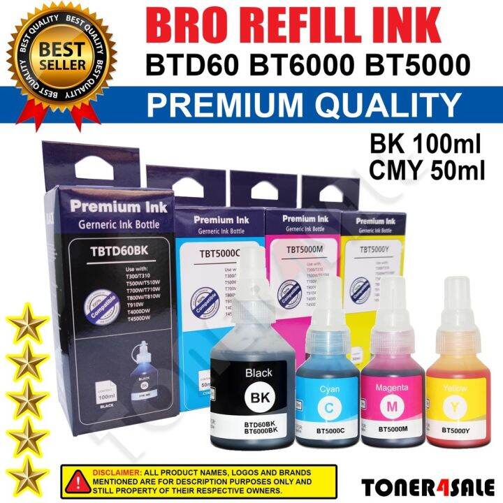 Refill Ink BTD60 BT6000 BT5000 Compatible Brother DCP T310 T420W T426W