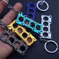 Tuning Keychain Car Modification Cylinder Head Engine Gasket Model Keychain Key Ring DIY Key Chain For F1 Racing Fans Gifts 1Pcs Key Chains