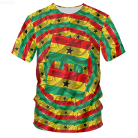 Jersey (สต็อกเพียงพอ) Ghana Harajuku GHANA T koszula lato Y2k cyfrowy druk 3D ponadgabarytowych mody dorywczo mężczyzna/kobieta T-Shirt niestandardowe Dropshippingคุณภาพสูง size:S-5XL