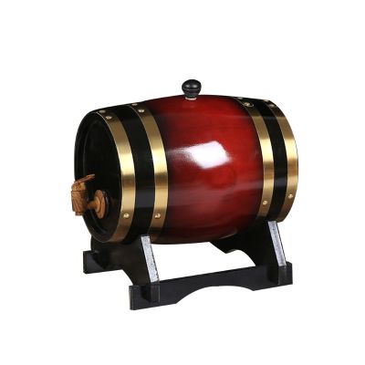 Whiskey Barrel Dispenser Oak Aging Barrel Home Whiskey Barrel Decanter for Wine Whiskey Beer and Liquor 3 Colors 2 Sizes