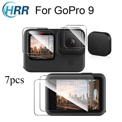 HRR Screen Protector Kit for GoPro Hero 10 9, Tempered Glass Screen Lens Protector TPE Rubber Lens Cap Go Pro10 Blcak Accessory