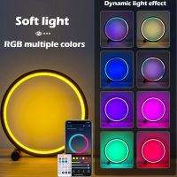 26เซนติเมตรโคมไฟ LED สมาร์ท App บลูทูธควบคุม RGB รอบไฟกลางคืน USB การควบคุมระยะไกลไร้สายห้องนอนตกแต่งข้างเตียงแสง