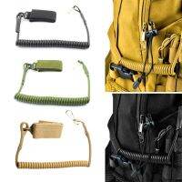 ;[- Tactical Elastic Lanyard Rope Anti-Lost Military Spring Safety Strap  Rope For Key Ring Chain Flashlight Hunting Accessories