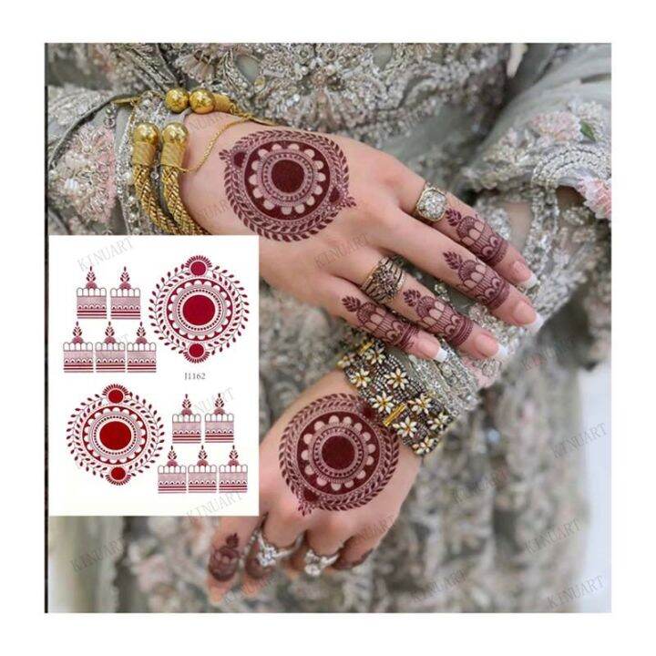 hot-dt-tattoos-for-hand-maroon-stickers-floral-temporary-fake-tatoo-hena