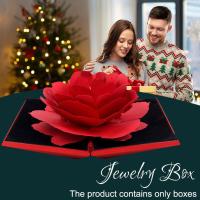 Creative Rotation Rose Jewelry Box Jewelry Packaging Pendant Box Necklace For Ring E6C4