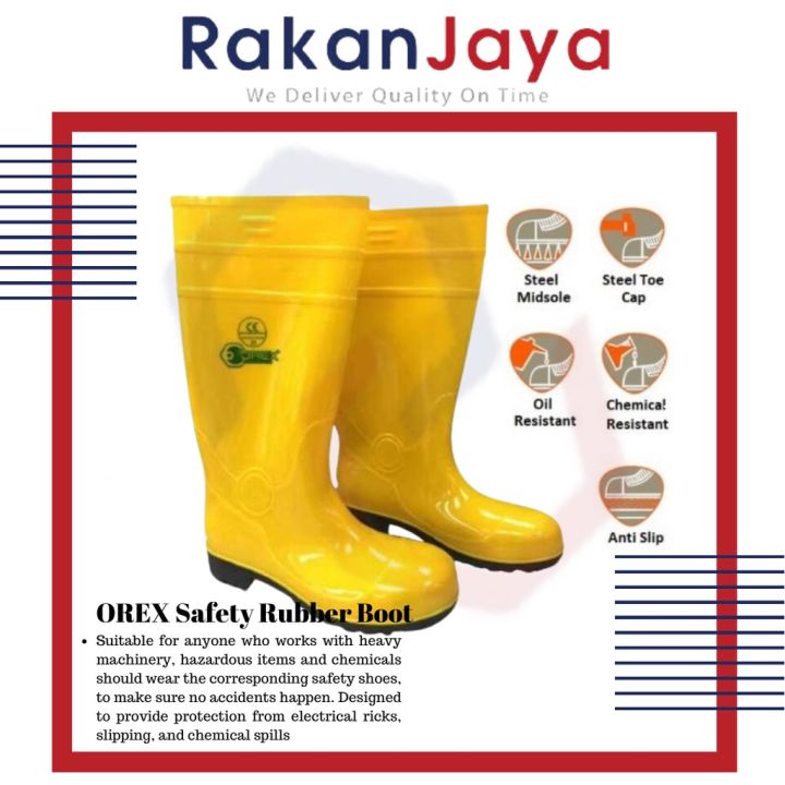 Malaysia Stock OREX Safety Rain Boots With Steel Toe SAFETY BOOT Lazada