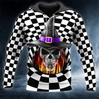 Xzx180305 fashion 3D print Halloween witches Silver Skull Harajuku streetwear casual Unisex hoodies / Sweatshirt / zipper Ops