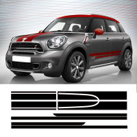 6ชิ้นสำหรับ MINI Cooper Countryman R60 JCW เครื่องดูดควันรถเครื่องยนต์ปกไวนิลลำต้นด้านหลังอัตโนมัติร่างกายชุดรูปลอกด้านข้างลายกระโปรงสติ๊กเกอร์